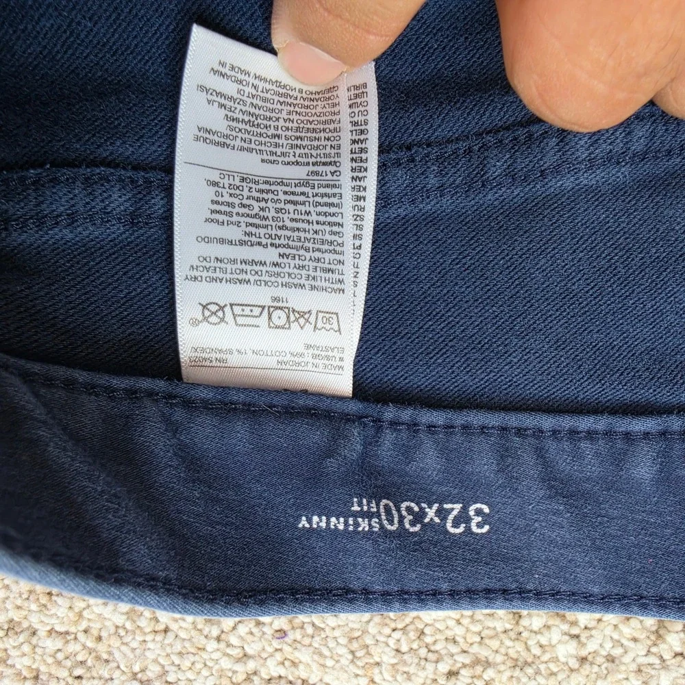 Banana Republic Traveler Skinny Pants Mens 32x30 Navy Blue Stretch Chino Jeans